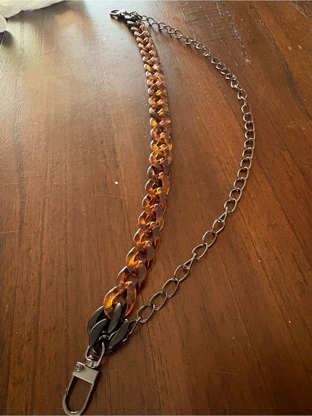 Tortoiseshell Acrylic and gunmetal Purse Chain